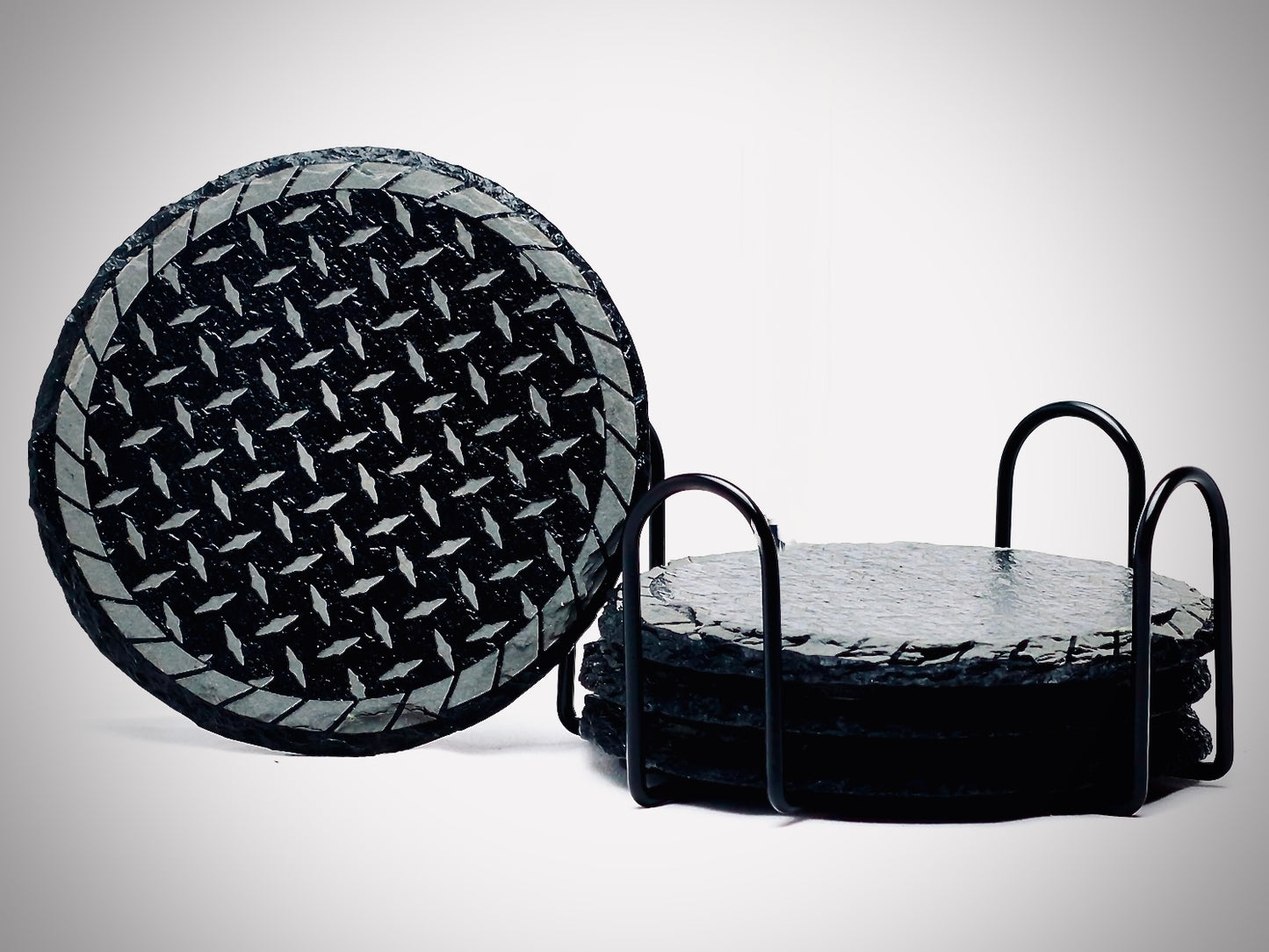 Psyop Round Slate Coaster Set