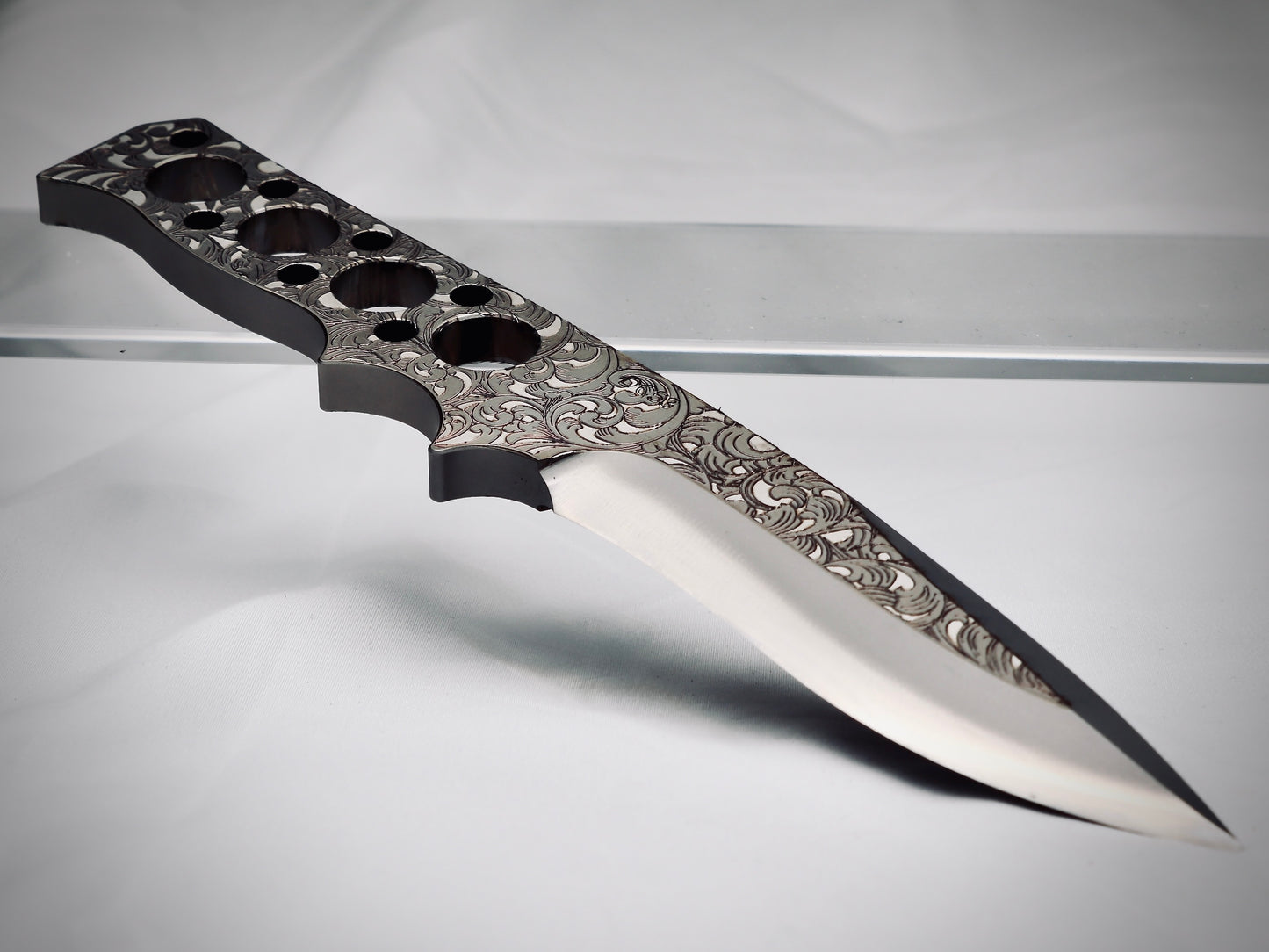 Fixie - Scrolls Deep Engrave – Customized Fixed-Blade Knife with Custom Sheath
