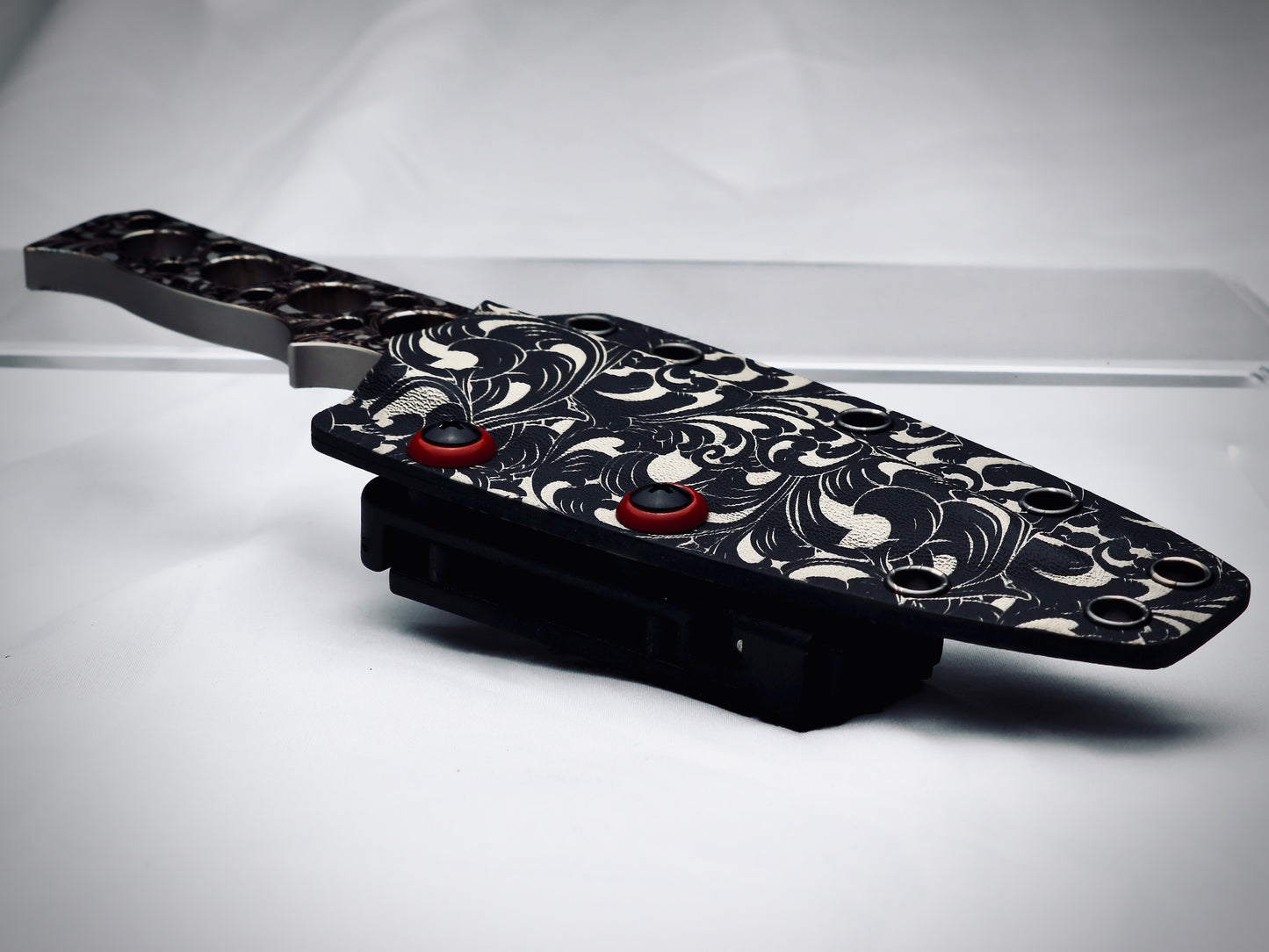 Fixie - Scrolls Deep Engrave – Customized Fixed-Blade Knife with Custom Sheath