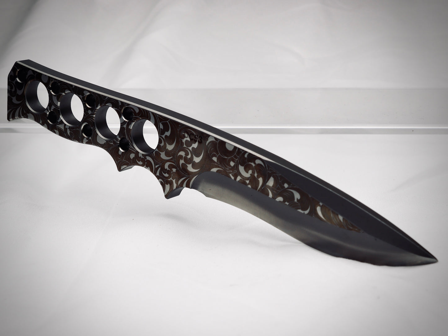Fixie - Scrolls – Laser-Marked - Customized Fixed-Blade Knife with Custom Sheath