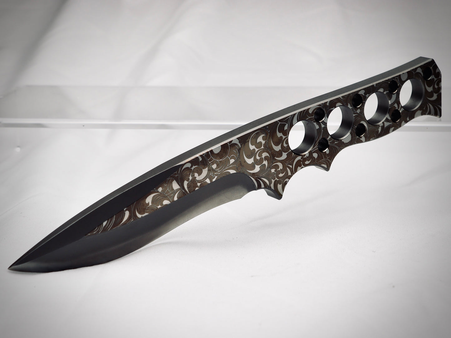 Fixie - Scrolls – Laser-Marked - Customized Fixed-Blade Knife with Custom Sheath