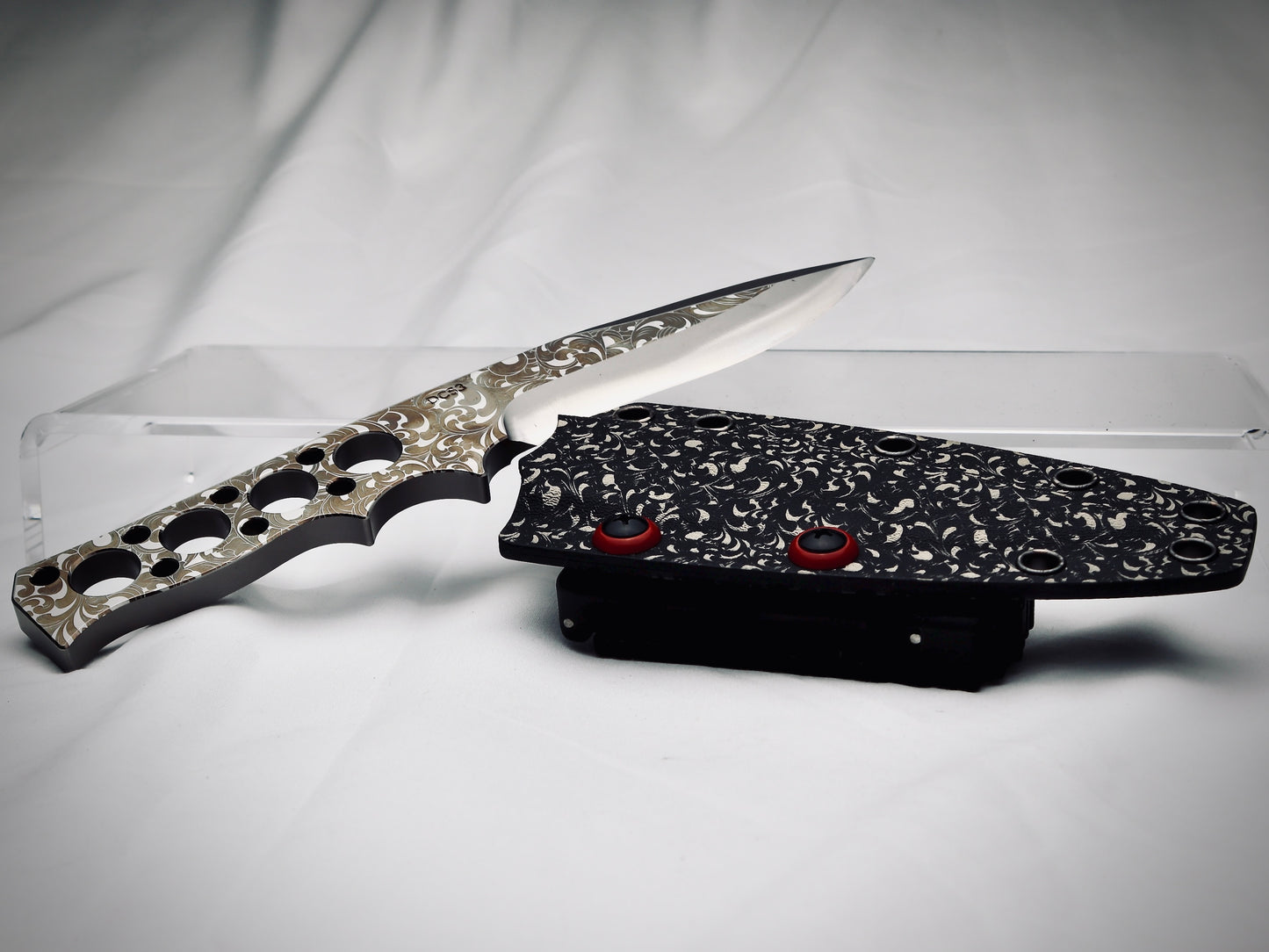 Fixie - Scrolls – Laser-Marked - Customized Fixed-Blade Knife with Custom Sheath